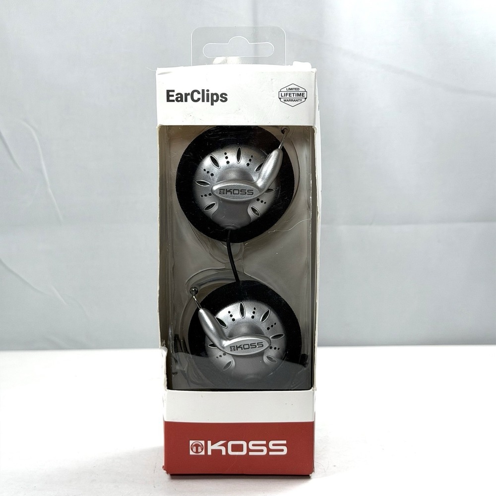 Koss KSC75 Portable On-Ear Clip Headphones, Retro Style, One Size, White/Gray